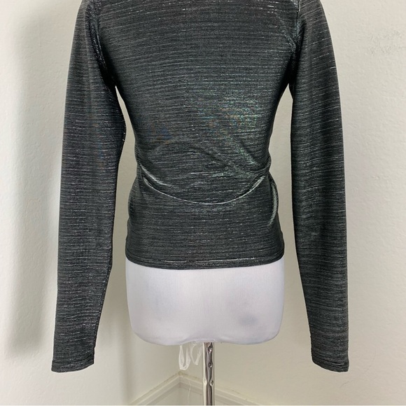 Vintage Moda International 90s Y2k Metallic Silver Lurex long sleeve top - Picture 14 of 15